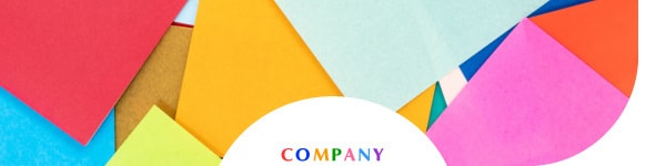 COMPANY。カラフルな色紙の背景イメージ。